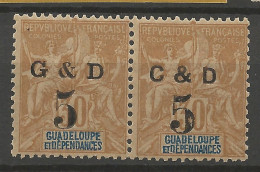 GUADELOUPE  N° 45E Tenant à 45b NEUF** LUXE SANS CHARNIERE / Hingeless / MNH - Neufs