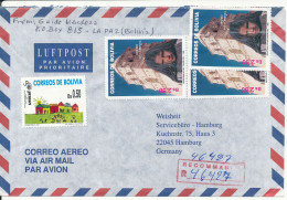 Bolivia Registered Air Mail Cover Sent To Germany No Postmark On Stamps Or Cover - Bolivia