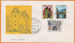 FDC  Du LUXEMBOURG  1964    Avec   3  Valeurs  3.F + 50c    10.F +5.90F  Et  6.F + 50c - FDC