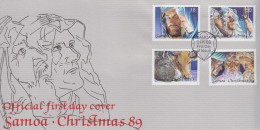 Samoa Set On FDC - Weihnachten