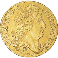 Monnaie, France, Louis XIV, Louis D'or Au Soleil, 1709, Aix, Rare, TTB+, Or - 1643-1715 Louis XIV The Great