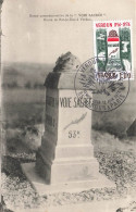 Verdun * CPA * Borne Commémorative De La Voie Sacrée , Route De Bar Le Duc * + Timbre 1er Jour - Verdun