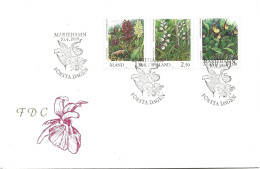 Åland Aland 1989 Orcids, Flowers,  Mi 33-35 FDC - Aland