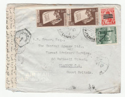 COTTON Industry EGYPTIAN CENSOR Label COVER To THREAD ADVISORY AGENCY Glasgow GB Censored  Egypt Stamps Textile - Textiel