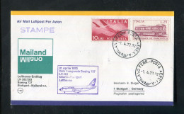 "ITALIEN" 1973, Erstflugbrief LH 282/283 Mit Boeing 737 "Mailand-Stuttgart" (R0143) - Airmail
