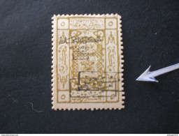 SAUDI ARABIA HEJAZ 1925 HEJAZ GOVERNMENT AND DOUBLE OVERPRINT MUSTAHIQ MHL - Arabia Saudita