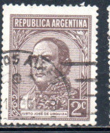 ARGENTINA 1935 1951 URQUIZA 2c USED USADO OBLITERE' - Gebruikt