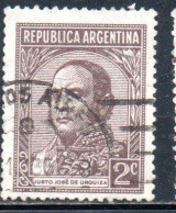 ARGENTINA 1935 1951 URQUIZA 2c USED USADO OBLITERE' - Gebraucht