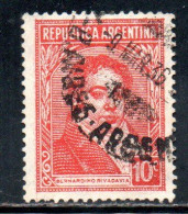 ARGENTINA 1935 1951 RIVADAVIA 10c USED USADO OBLITERE' - Oblitérés