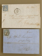 SUISSE / SCHWEIZ // 2 Faltbriefe 1863 + 1867 - 10Rp. Sitz. HELVETIA - Briefe U. Dokumente