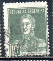 ARGENTINA 1935 1951 JOSE DE SAN MARTIN 10c USED USADO OBLITERE' - Usati