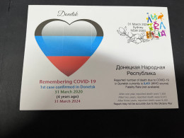 31-3-2024 (4 Y 33) COVID-19 4th Anniversary - Donetsk (Ukraine  / Russia) - 31 March 2024 (with OZ Stamp) - Malattie