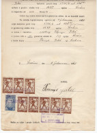 1920. KINGDOM OF SHS,ZEMUN REGIONAL COURT,CONTRACT,POSTAL STAMP AS REVENUE,CHAIN BREAKERS,VERIGARI - Covers & Documents