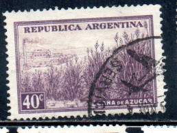 ARGENTINA 1935 1951 1936 SUGAR CANE 40c USED USADO OBLITERE' - Oblitérés