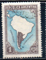 ARGENTINA 1935 1951 1937 MAP 1p USED USADO OBLITERE' - Gebraucht