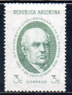 ARGENTINA 1938 DOMINGO FAUSTINO SARMIENTO 3c MNH - Nuevos