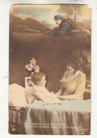 CR31. Vintage French Postcard. Mother Putting Son To Bed. Thinking Of Hero Dad - Collections, Lots & Séries