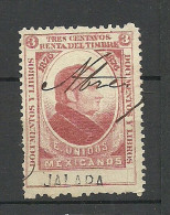 MEXICO Jalada 1876 Revenue Tax Taxe Renta Del Timbre 3 C. O - México
