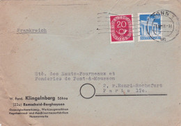 Allemagne -1951- Lettre De BONN  Pour PARIS 17° -75 (France)--timbres Sur Lettre....cachet..personnalisée Klingelnberg - Storia Postale