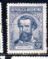 ARGENTINA 1935 1951 1942 MARTIN GUEMES 20c USED USADO OBLITERE' - Gebraucht