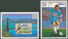 Dominica 1994 Fußball-WM'94 USA Block 267/68 Postfrisch (C93979) - Dominique (1978-...)