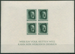 Deutsches Reich 1937 Geb. Hitler Block 8 Postfrisch, Rand Bügig (G19355) - Bloques