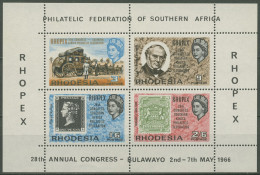 Rhodesien 1966 RHOPEX Block 1 (C, Rand Links Ungezähnt) Postfrisch (C40205) - Rhodesië (1964-1980)