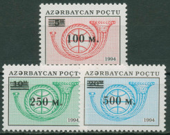 Aserbaidschan 1995 Posthorn 148/50 Mit Aufdruck 214/16 Postfrisch - Azerbaïjan