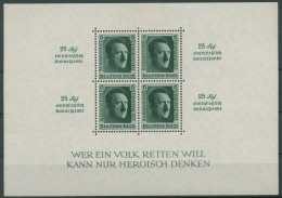 Deutsches Reich 1937 Reichsparteitag Block 11 Postfrisch, Rand Bügig (G19359) - Blocks & Sheetlets