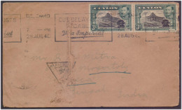 Ceylon 1940 Colombo To Bengal India Censored Passed, BUY DEFENCE CERTIFICATE DELIVERY POSTMARK Circulated Cover As Scan - Sri Lanka (Ceylon) (1948-...)