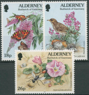 Alderney 1997 Tiere Pflanzen Schmetterling Vogel 100/02 A Postfrisch - Alderney