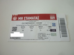 Olympiacos Olympiakos-PAOK Greek Super League Football Match Ticket Stub 23/10/2016 - Biglietti D'ingresso