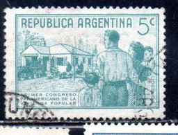 ARGENTINA 1939 PAN AMERICAN HOUSING CONGRESS FAMILY AND NEW HOUSE 5c USED USADO OBLITERE' - Oblitérés