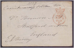 Great Britain 1837 STAMP LESS, STAMPLESS FREE, SIGNATURE OF THE SENDER ON COVER As Scan 1837 Cover - ...-1840 Voorlopers