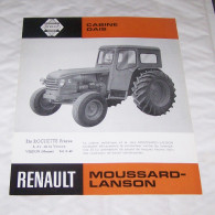 FEUILLET PUB PUBLICITAIRE TRACTEUR RENAULT CABINE DAIS MOUSSARD LANSON, AGRICULTURE - Tractors