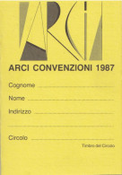 Calendarietto - ARCI - Convenzioni E Risparmi - Anno 1987 - Petit Format : 1981-90