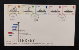 DM)1978, JERSEY, FIRST DAY COVER, ISSUE, BICENTENARY OF THE POSTAL CONNECTION WITH GREAT BRITAIN, POSTAL CAN OF 1778-182 - Jersey