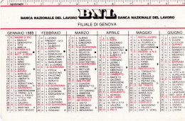 Calendarietto - BNL - Banca Nazionale Del Lavoro - Roma - Anno 1989 - Petit Format : 1981-90