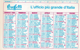 Calendarietto - BUFFETTI - L'ufficio Più Grande D'italia - Anno 1989 - Tamaño Pequeño : 1981-90