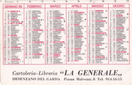 Calendarietto - Cartoleria - Libreia - La Generale - Desenzano Del Garda - Anno 1989 - Tamaño Pequeño : 1981-90