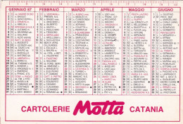 Calendarietto - Cartolerie Motta - Catania - Anno 1987 - Formato Piccolo : 1981-90