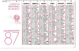 Calendarietto - Cassa Di Risparmio Di Orvieto - Anno 1987 - Formato Piccolo : 1981-90