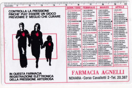 Calendarietto - Farmacia Agnelli - Novara - Anno 1989 - Tamaño Pequeño : 1981-90