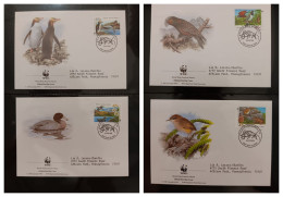 O) 1993  NEW ZEALAND,  WWF - WORLD WILDLIFE FUND,  PENGUIN - DOLPHIN - FUR SEAL, TAIKO COOK LILLY - DUCK - SNAIL - ROCK - Other & Unclassified