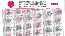 Calendarietto - Istituzione Italiana Di Cardiochirurgia - Anno 1989 - Tamaño Pequeño : 1981-90