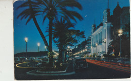 Nice  06 G F  Carte Circulée Timbrée- La Promenade Des Anglais La Nuit  Voitures - Nice By Night