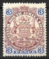 RHODESIA...QUEEN VICTORIA...(1837-01..).......3d......SG31....DIE I.......(CAT.VAL.£11.)..........MH. - Southern Rhodesia (...-1964)