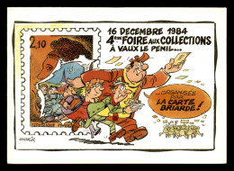 ASSOCIATION DE LA CARTE POSTALE BRIARDE - 4E FOIRE AUX COLLECTIONS A VAUX-LE-PENIL DEC 1984 - DESSIN DE JEAN CHAKIR  - Sammlerbörsen & Sammlerausstellungen