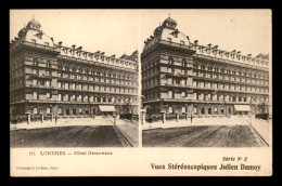 CARTES STEREOSCOPIQUES - LONDRES - HOTEL GROSVENOR - VUES JULIEN DAMOY - Stereoskopie