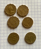 Lot 6 Pièces De Hong Kong 10 Cents Et 20 Cents - Hong Kong